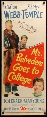 3m666 MR. BELVEDERE GOES TO COLLEGE insert '49 great images of Shirley Temple & wacky Clifton Webb