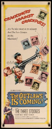 3m694 OUTLAWS IS COMING insert '65 The Three Stooges with Curly-Joe are wacky cowboys!