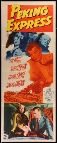 3m696 PEKING EXPRESS insert '51 Joseph Cotten in China, directed by William Dieterle!