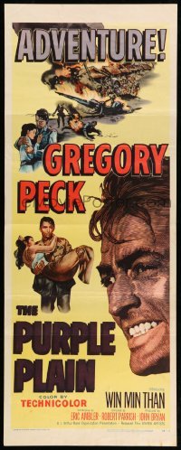 3m709 PURPLE PLAIN insert '55 great artwork of Gregory Peck, written by Eric Ambler!
