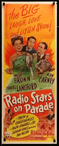 3m713 RADIO STARS ON PARADE insert '45 Wally Brown, Alan Carney, Frances Langford
