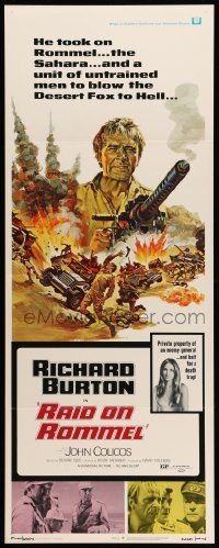 3m716 RAID ON ROMMEL insert '71 cool art of Richard Burton, Wolfgang Preiss as The Desert Fox!