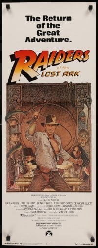 3m717 RAIDERS OF THE LOST ARK insert R82 great art of adventurer Harrison Ford by Richard Amsel!