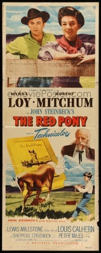 3m726 RED PONY insert '49 Robert Mitchum is Myrna Loy's ranch hand, written by John Steinbeck!