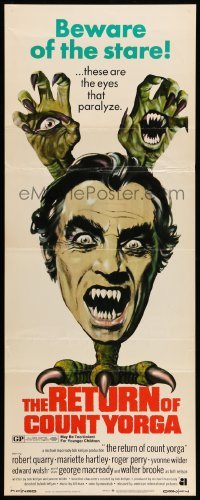 3m736 RETURN OF COUNT YORGA insert '71 Robert Quarry, AIP vampires, wild monster art!