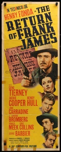 3m737 RETURN OF FRANK JAMES insert '40 close-ups of Henry Fonda, Gene Tierney, Jackie Cooper!