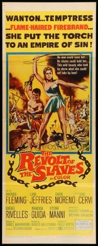 3m743 REVOLT OF THE SLAVES insert '61 sexy Rhonda Fleming put the torch to an empire of sin!