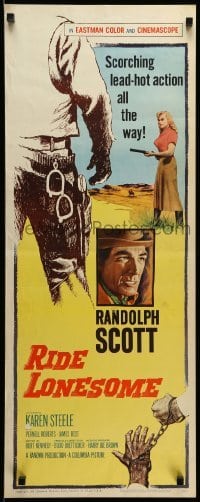 3m745 RIDE LONESOME insert '59 cowboy Randolph Scott, Karen Steele, directed by Budd Boetticher!