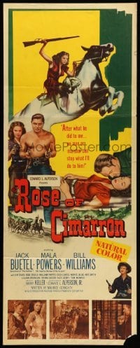 3m763 ROSE OF CIMARRON insert '52 Jack Buetel, Mala Powers as The Wildcat of the West!