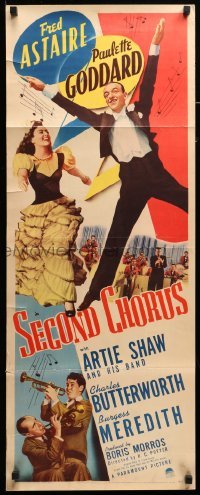 3m775 SECOND CHORUS insert '40 huge full-length image of Fred Astaire in tux w/arms outstretched!