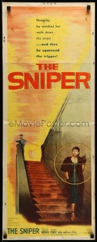 3m794 SNIPER insert '52 image of sniper Arthur Franz with gun targeting Marie Windsor!