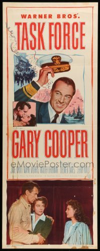 3m880 TASK FORCE insert '49 great image of Gary Cooper in uniform with his hat in the air!