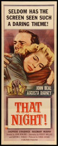 3m889 THAT NIGHT insert '57 husband John Beal and wife Augusta Dabney have sex troubles!