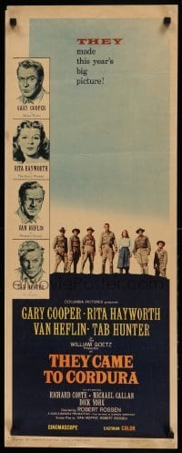 3m893 THEY CAME TO CORDURA insert '59 Gary Cooper, Rita Hayworth, Tab Hunter, Van Heflin