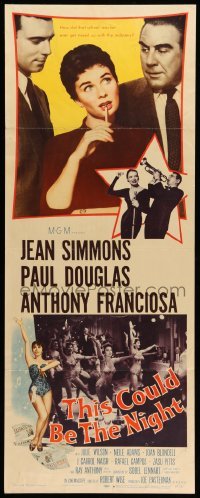 3m895 THIS COULD BE THE NIGHT insert '57 Jean Simmons between Paul Douglas & Anthony Franciosa!