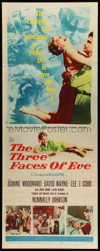 3m897 THREE FACES OF EVE insert '57 David Wayne, Joanne Woodward has multiple personalities!