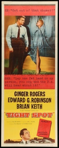 3m905 TIGHT SPOT insert '55 wounded Brian Keith, art of sexy Ginger Rogers, great tagline!