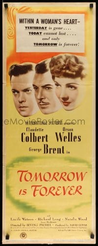 3m915 TOMORROW IS FOREVER insert '45 portraits of Orson Welles, Claudette Colbert & Wood!