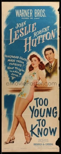 3m917 TOO YOUNG TO KNOW insert '45 sexy Joan Leslie in swimsuit, Robert Hutton!