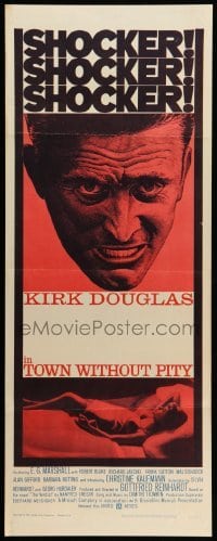 3m923 TOWN WITHOUT PITY insert '61 intense artwork of Kirk Douglas, plus sexy Christine Kaufmann!