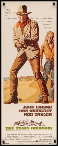 3m925 TRAIN ROBBERS insert '73 art of cowboy John Wayne & sexy Ann-Margret by Robert Tanenbaum!