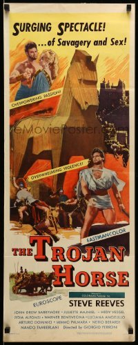 3m933 TROJAN HORSE insert '62 mighty Steve Reeves in a surging spectacle of savagery & sex!
