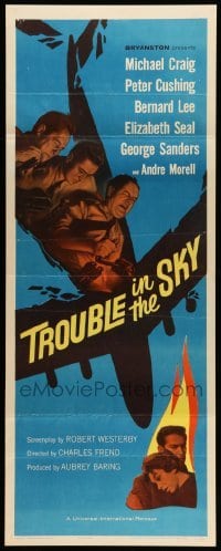 3m938 TROUBLE IN THE SKY insert '60 Michael Craig, Peter Cushing, fatal jet crash mystery solved!