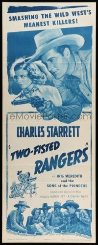 3m953 TWO-FISTED RANGERS insert R53 art of Charles Starrett catching guy cheating at poker!