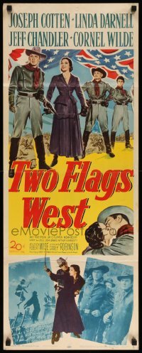 3m946 TWO FLAGS WEST insert '50 Civil War, Joseph Cotten, Linda Darnell & Cornel Wilde!