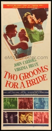 3m948 TWO GROOMS FOR A BRIDE insert '57 Virginia Bruce should have said no when she said yes!