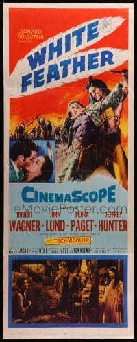 3m990 WHITE FEATHER insert '55 art of Robert Wagner & Native American Debra Paget!