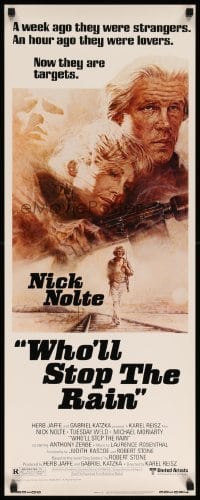 3m992 WHO'LL STOP THE RAIN insert '78 artwork of Nick Nolte & Tuesday Weld by Tom Jung!