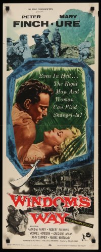 3m994 WINDOM'S WAY insert '58 romantic artwork of Peter Finch & Mary Ure in the jungle!