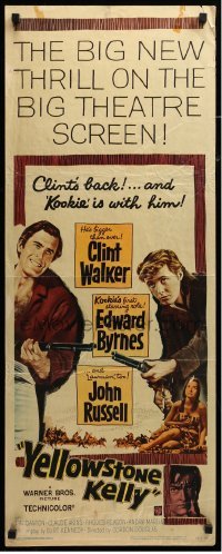 3m998 YELLOWSTONE KELLY insert '59 Clint Walker in the title role, Edward 'Kookie' Byrnes!
