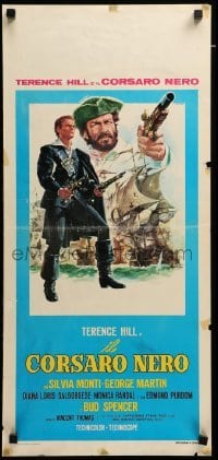 3m227 BLACKIE THE PIRATE Italian locandina '71 cool art of Terence Hill & Bud Spencer by Casaro!