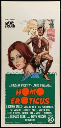 3m307 MAN OF THE YEAR Italian locandina '73 Homo Eroticus, wacky art from French/Italian comedy!