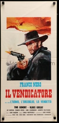 3m335 PRIDE & VENGEANCE Italian locandina R70s spaghetti western art of Nero as Django by Crovato!