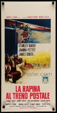 3m343 ROBBERY Italian locandina '68 Stanley Baker, Peter Yates, different train robbery art!