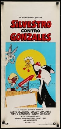 3m358 SILVESTRO CONTRO GONZALES Italian locandina '74 Bugs Bunny, Sylvester, Tweety, Speedy!