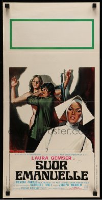 3m359 SISTER EMANUELLE Italian locandina '78 art of Laura Gemser as a nun trying to be good!