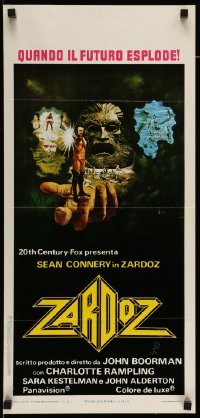 3m398 ZARDOZ Italian locandina '74 Lesser fantasy art of Sean Connery, who has seen the future!