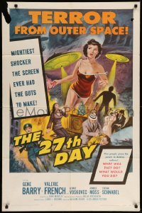 3p007 27th DAY 1sh '57 terror from space, mightiest shocker the screen ever had the guts to make!