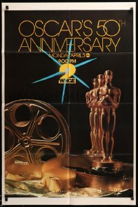 3p009 50TH ANNUAL ACADEMY AWARDS 1sh '78 ABC, great image of Oscar statue by Jim Britt!