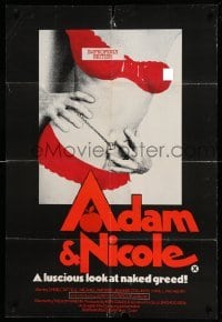 3p019 ADAM & NICOLE 1sh '75 Michael Watkins, Jennifer Westbrook, erotic inferno!