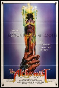 3p026 ALCHEMIST 1sh '85 directed by Charles Band, sexy monster in a test tube art!