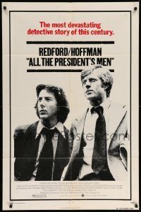 3p030 ALL THE PRESIDENT'S MEN 1sh '76 Dustin Hoffman & Robert Redford as Woodward & Bernstein!
