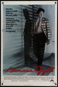 3p036 AMERICAN GIGOLO 1sh '80 male prostitute Richard Gere is being framed for murder!