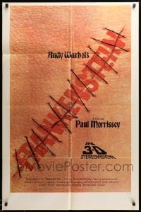 3p041 ANDY WARHOL'S FRANKENSTEIN int'l 1sh '74 Paul Morrissey, great image of title in stitches!