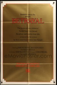 3p073 BETRAYAL advance 1sh '83 Jeremy Irons, Ben Kingsley, Harold Pinter adultery melodrama!