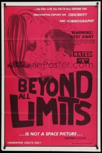 3p077 BEYOND ALL LIMITS 1sh '60s x-rated educational sexploitation, sexy art!